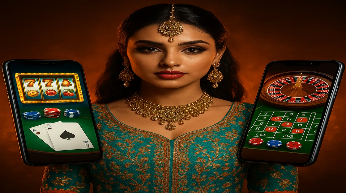বাংলাদেশী সুন্দর নারী ঐতিহ্যবাহী জুয়েলারিতে সজ্জিত; cb444 গেমিং প্ল্যাটফর্ম মোবাইল সংস্করণে আর্কেড গেম ও লাইভ গেমিং অপশন স্মার্টফোনে দেখাচ্ছে