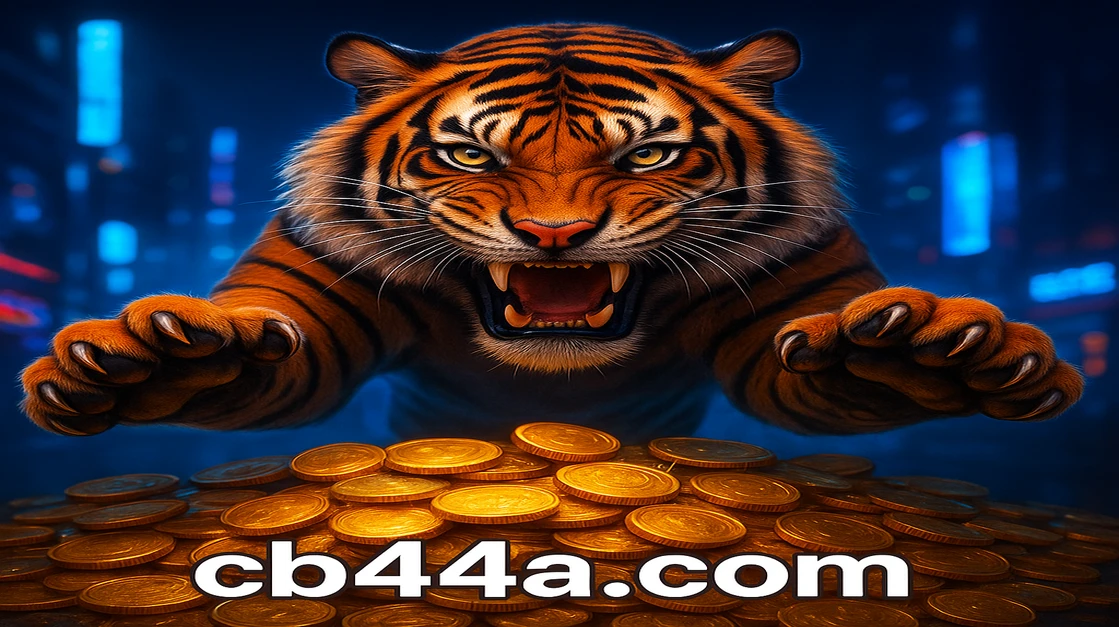 cb444 Fortune Tiger–এর গেমিং অভিজ্ঞতার জন্য রাজসিক একটি বাঘ, যার চোখ তীব্র কমলা, আর চারপাশে পড়ছে সোনালি মুদ্রা।