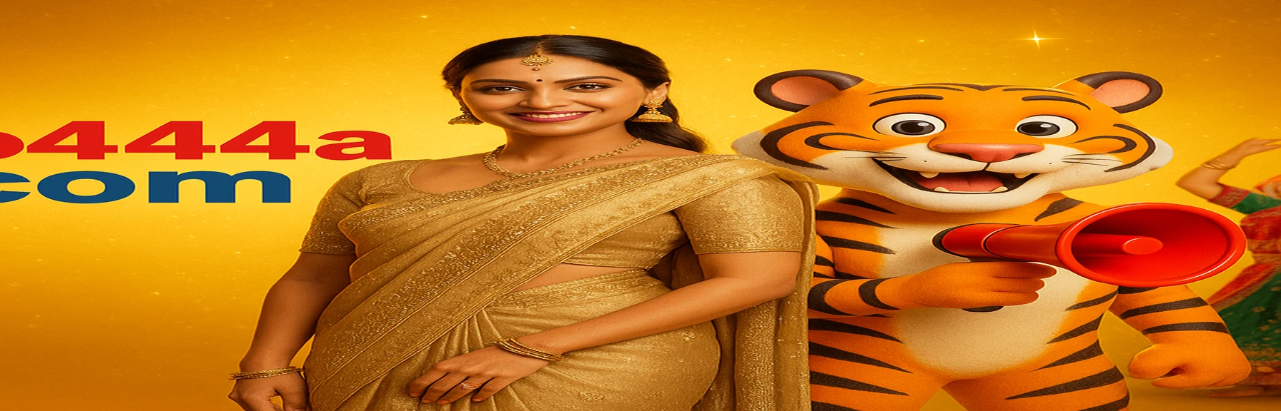 cb444 টাইগার মস্কট-এর সঙ্গে ঐতিহ্যবাহী রঙিন পোশাকে একটি সুন্দর বাংলাদেশি নারী প্রথম জমা বোনাস—সর্বোচ্চ ৫৯,৫৫৫ টাকা পর্যন্ত